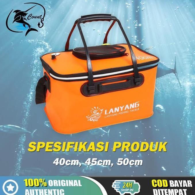 Box Umpan Pancing 40CM 45CM 50CM / Box Ikan Portble Bahan EVA / Ember Lipat Umpan Pancing Hidup Box 