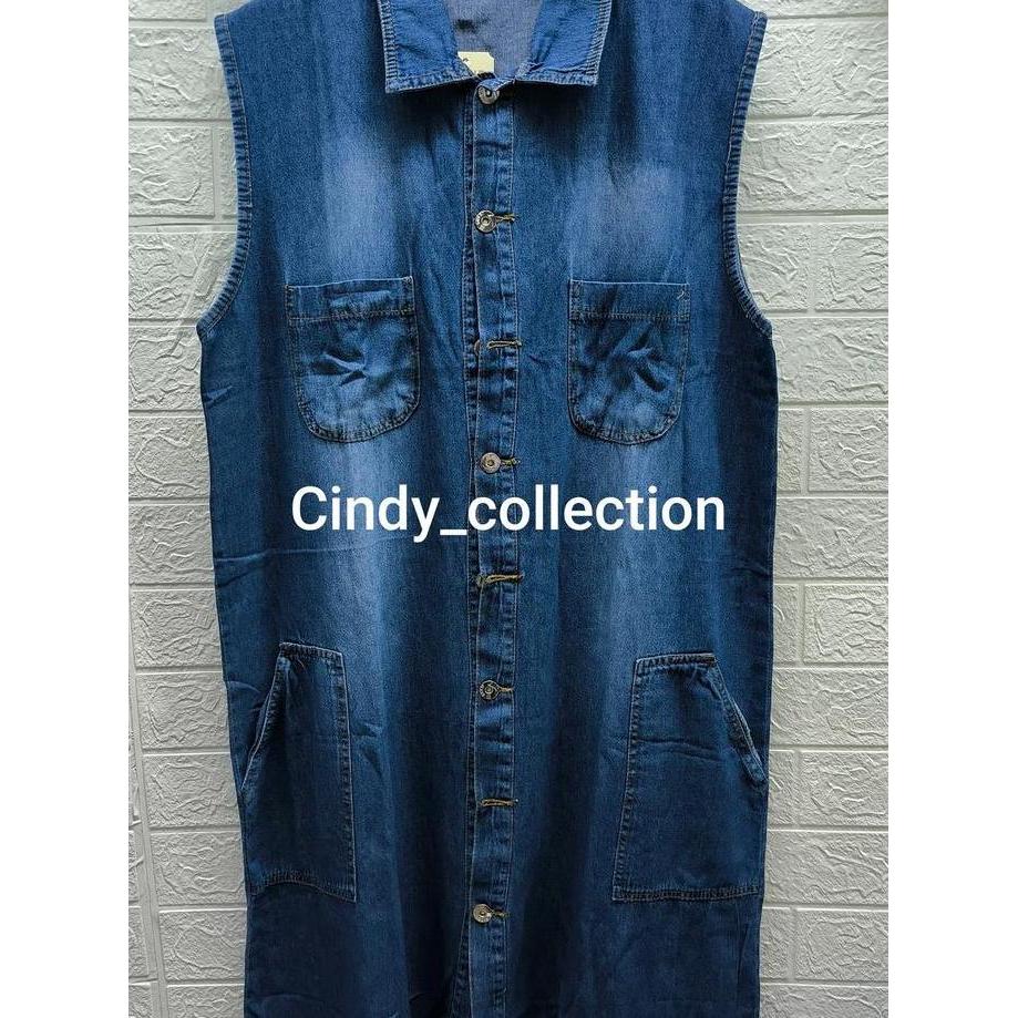 ROMPI PANJANG JEANS WANITA ROMPI JEANS PANJANG OUTER JEANS WANITA VEST DENIM WANITA