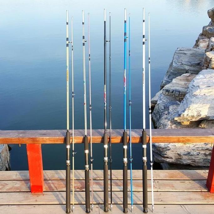 Joran Fiber Solid Drat Action 8-17 Lbs Medium 165-180-270cm Bening Fiberglass Double Leg Guide Non F