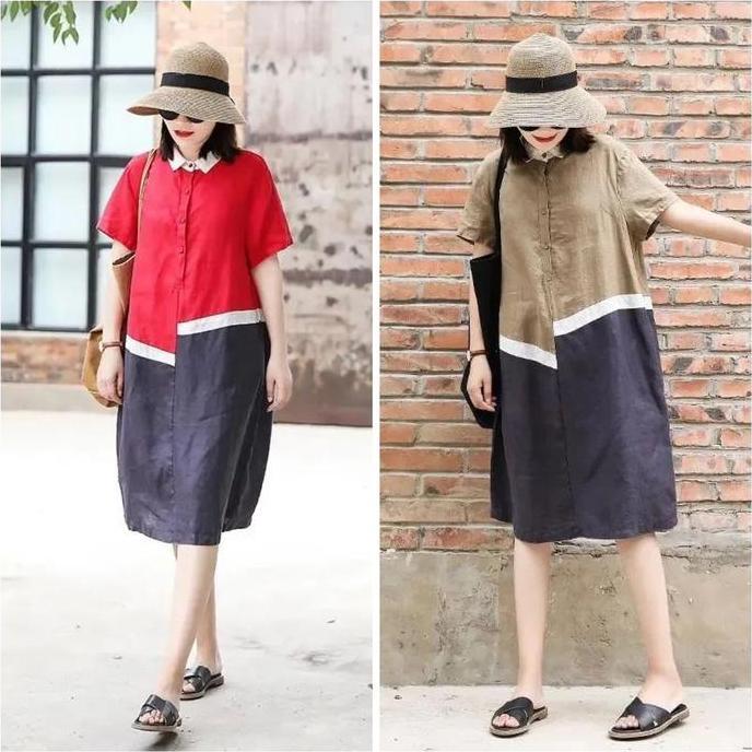 DRESS NATAL KOMBINASI HIJAU MERAH