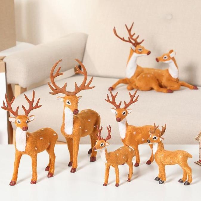 Patung Rusa Tanduk Pajangan Raindeer Rudolf Rusa Natal Kado Christmas