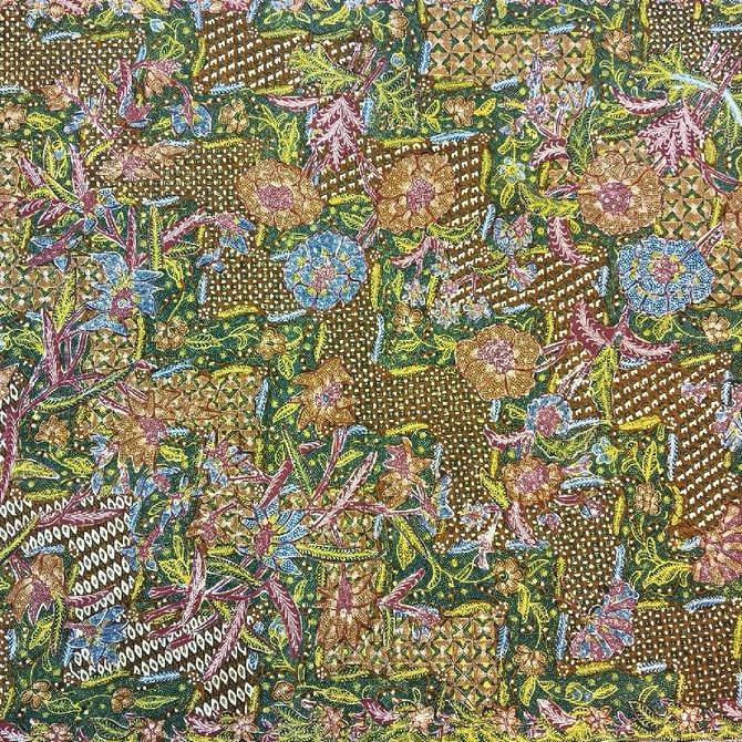 Kain batik asli tulis ta negeri Tjoa Siang Swei motif bunga pagi sore asli tulis latar lengko sekar 