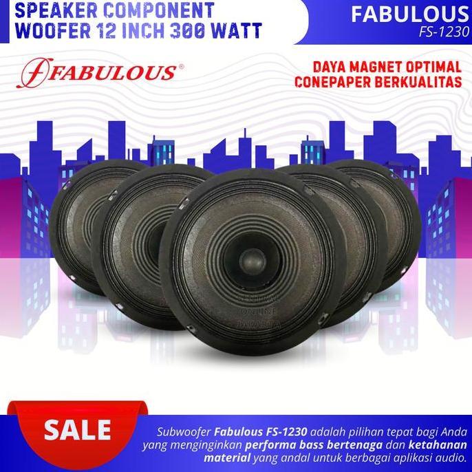 Subwoofer Speaker 12 Inch Fabulous Fs-1230 Power 300 Watt 8 Ohm Woofer 12 Inch Double Coil Komponen 