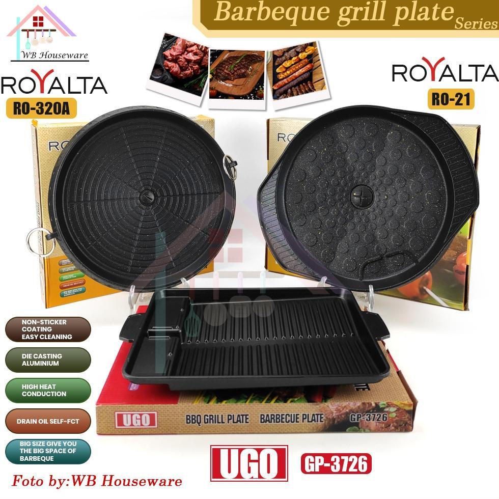 Ausrix - Royalta Panggangan Set Barbeque Grill Pan Bulat Anti Lengket / Bulgogi Segi Yakiniku Bakara