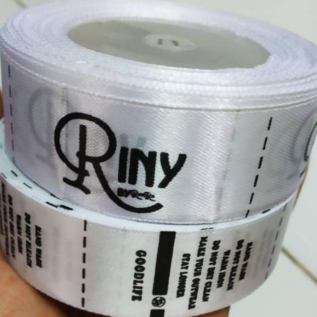 Cetak Label Pita Satin Custom Grosgrain 4cm