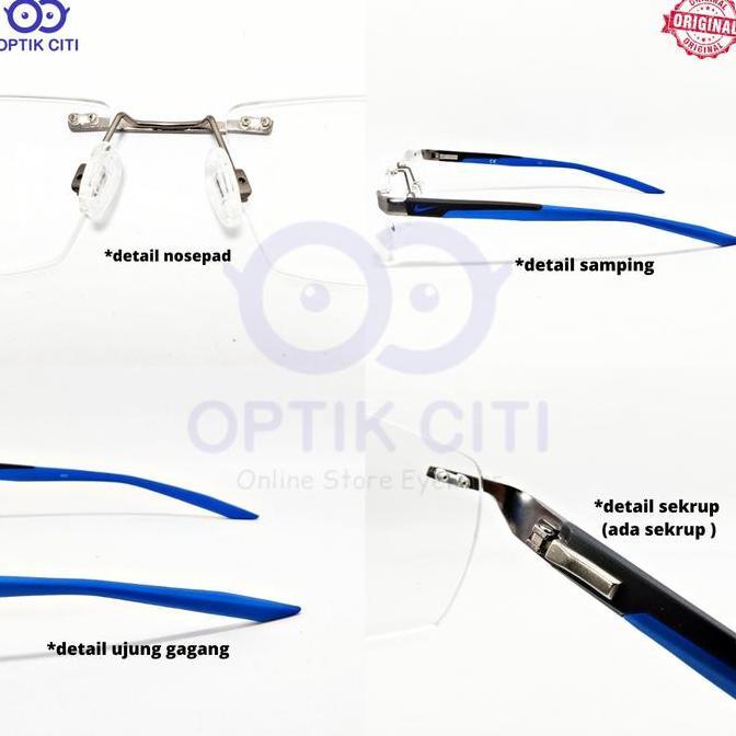 Frame Kacamata Pria Sporty Nike 8190 IN Original Rimless Ada Pegas Original Terlaris