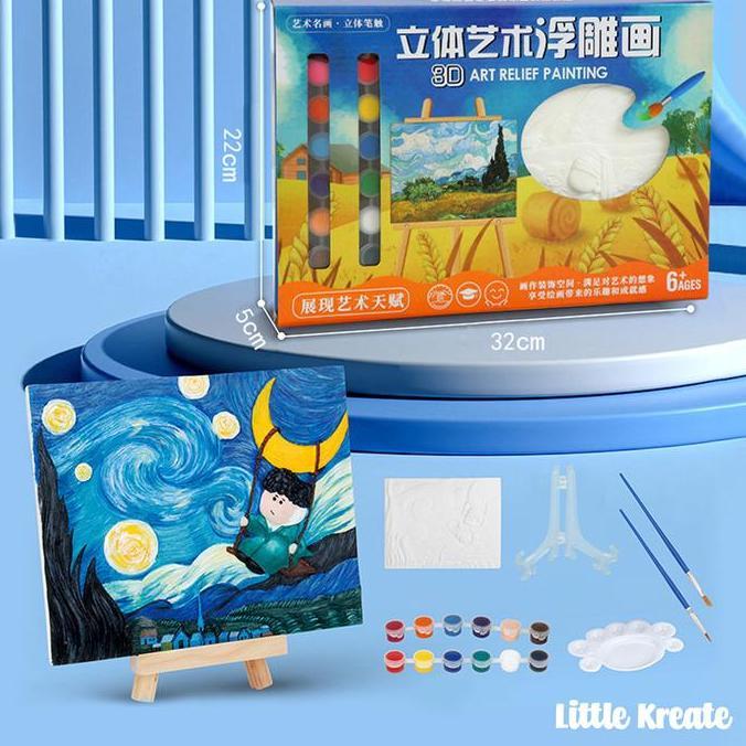 Mainan Edukasi 3D Painting - 3D Relief Color Painting Series - Paket Mewarnai / Cat Lukisan Coloring