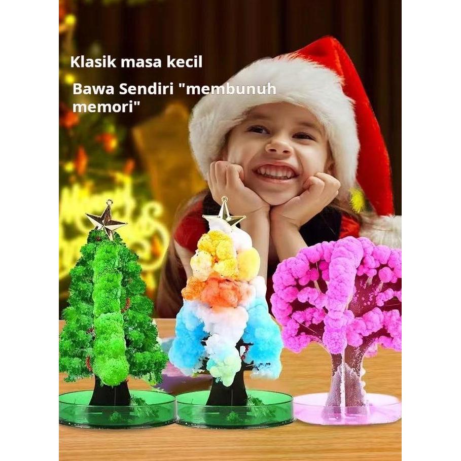 Pohon Natal Berwarna-warni Kepingan Salju di masa kanak-kanak Pohon Kertas Pohon Ajaib Penyiraman Be
