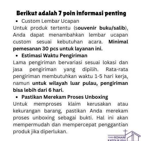 LILIN DOA BERGAMBAR 8 CM / LILIN DOA KATOLIK / LILIN ROHANI KATOLIK / LILIN ALTAR