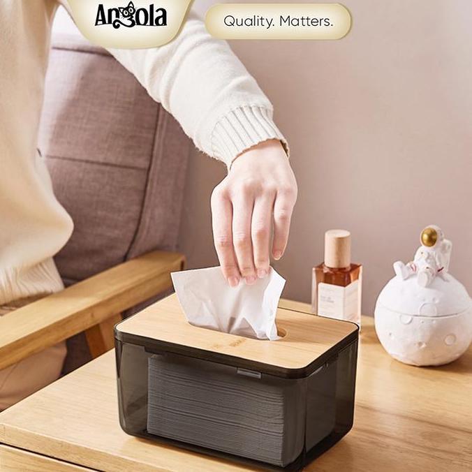New- Angola Tempat Tisu D58 Kotak Tissue Kayu / Tissue Box
