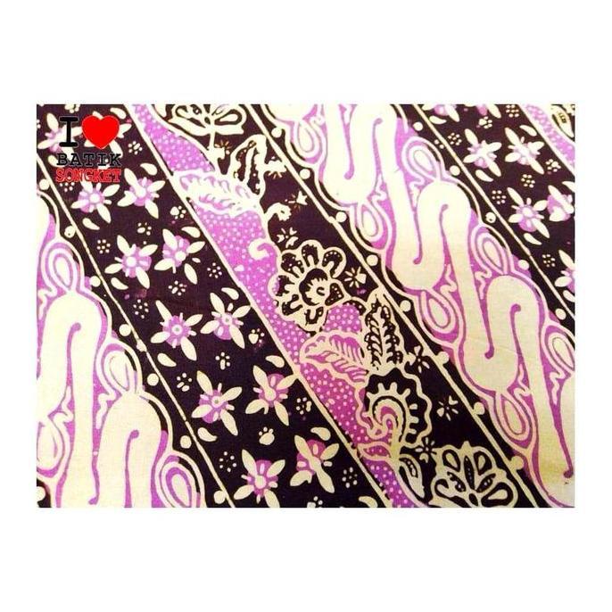 Bahan sutra 2 meter motif 2 kain batik pekalongan cap cetak rok asli