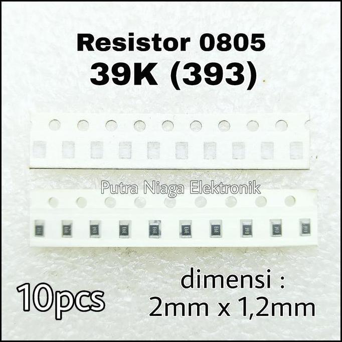 Baru (10pcs) Resistor SMD 0805 39K Tahanan 39Kohm 39 K Marking: 393 putran1a dijamin