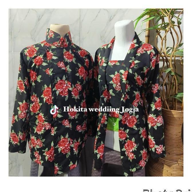 Baju Surjan Kembang/Surjan Bunga2 Couple Murah  Pasangan