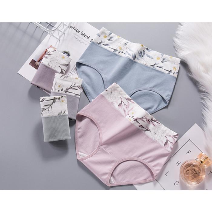 (Diskon) Cd92 Celana Dalam Wanita Premium Katun Lembut Flower And Leaf  Small Until Big Size Women C