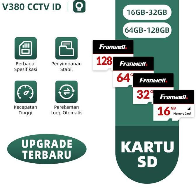 Micro SD V380 High Capacity 16GB-128GB TF Card Kamera CCTV