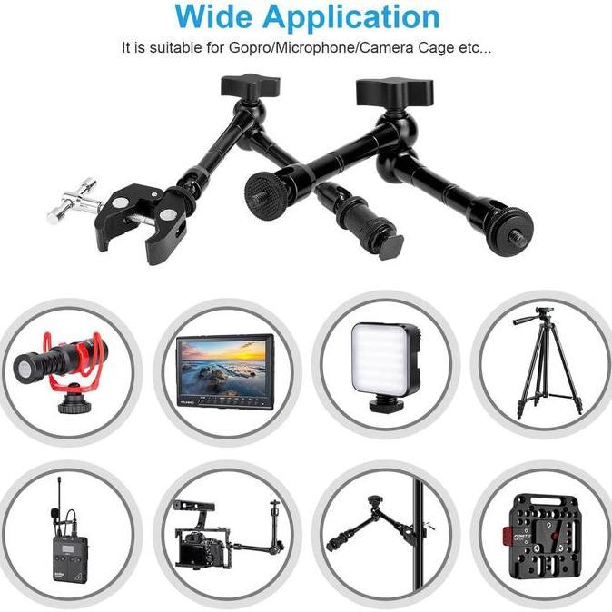 Magic Clamp / Magic Arm 11 Inch + Super C-Clamp Aluminium