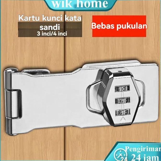 Gembok Overpal Grendel Kode Digit Kunci Pintu Lemari Kunci Kamera Mekanik Cam Lock Gembok Kabinet Ko
