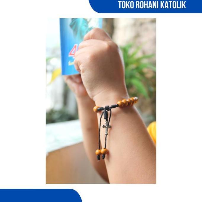 GELANG ROSARIO KAYU/ GELANG SALIB / GELANG ROHANI / GELANG PRIA WANITA / KONTAS