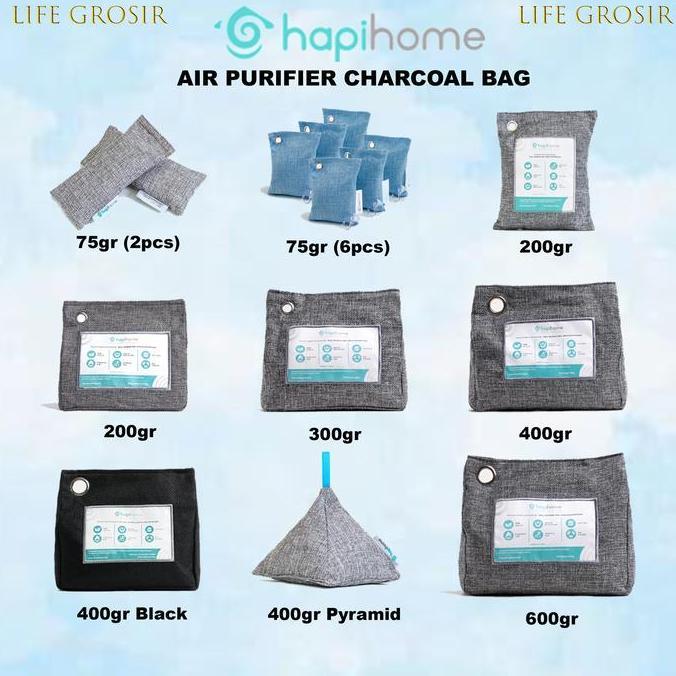 HAPIHOME Charcoal Bag Dehumidifier Arang Bambu Aktif Penyerap Lembab & Bau