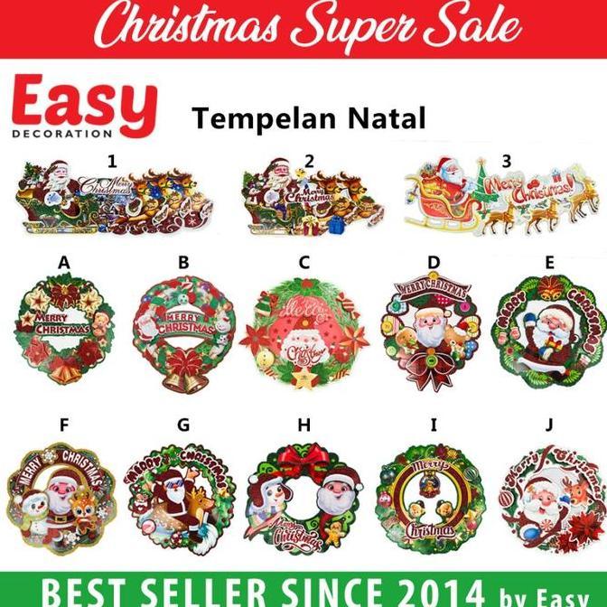 Dekorasi Natal Tempelan Dinding - Wall Stiker Natal