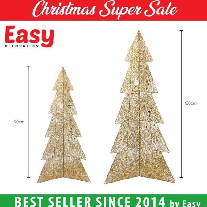Pohon Natal Lipat Besi Gold