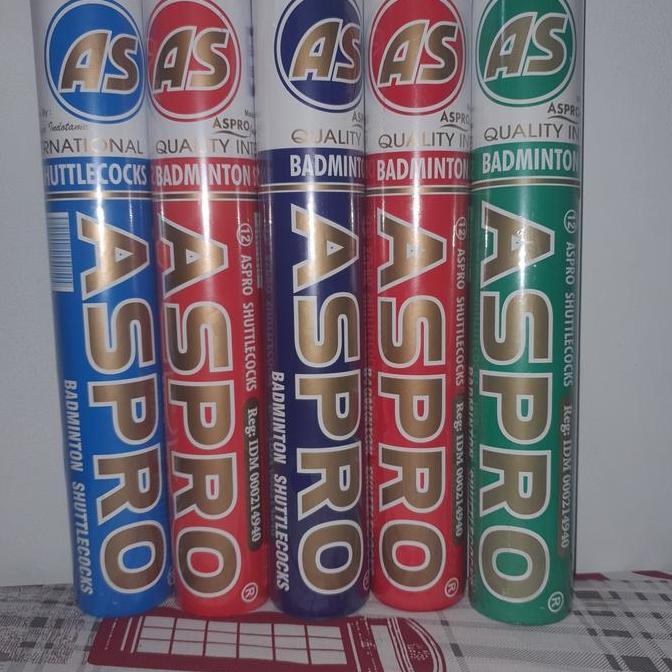 Shuttlecock Kok Badminton Cock Bulutangkis Aspro Merah Hitam Biru Gold Hijau Maroon Original