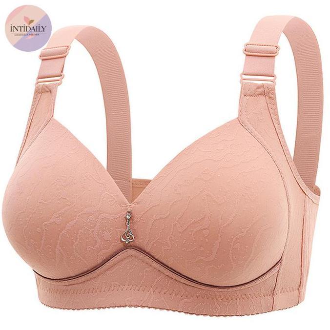 Murah Bra Jumbo Cup Besar Busa Tipis Lembut Bh Wanita Motif Polos Tali Tebal Nyaman Non COD