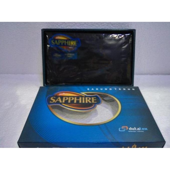 Diskon 1 Kodi (20 Bh) Kain Sarung Muslim Pria Dewasa Merk Sapphire Hitam