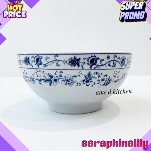 Original Mangkok Keramik Bunga Biru Oriental Siera