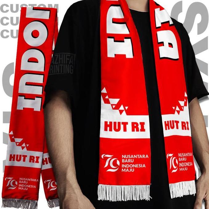 Syal Merah Putih Indonesia - Syal 17 agustus HUT RI Scraft Scarf Leher Pria Wanita Unisex