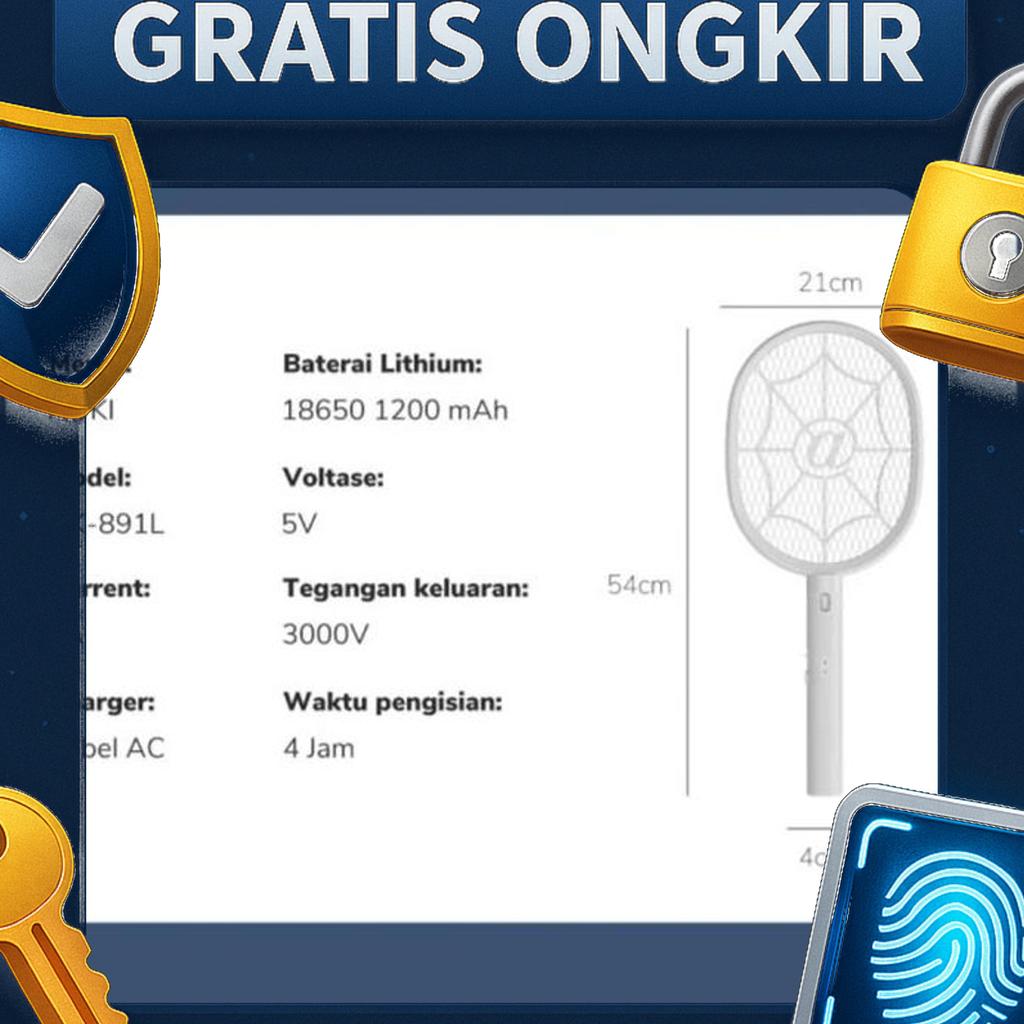 Aoki Raket Nyamuk Battery Lithium 18650 Rechargeable