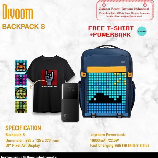 Divoom Backpack S , Youngster'S Customizable Led Backpack