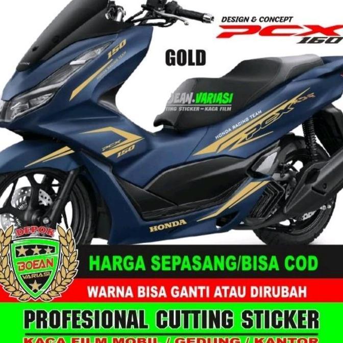 Cutting sticker pcx 160 blue matte striping pcx Terlaris