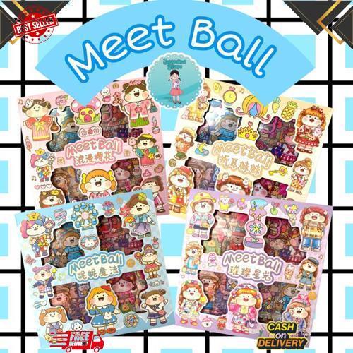 Super Stiker Meet Ball/Stiker Tea Time/Stiker Tea Time October Box Isi 100Pcs Waterproof/Stiker Senm