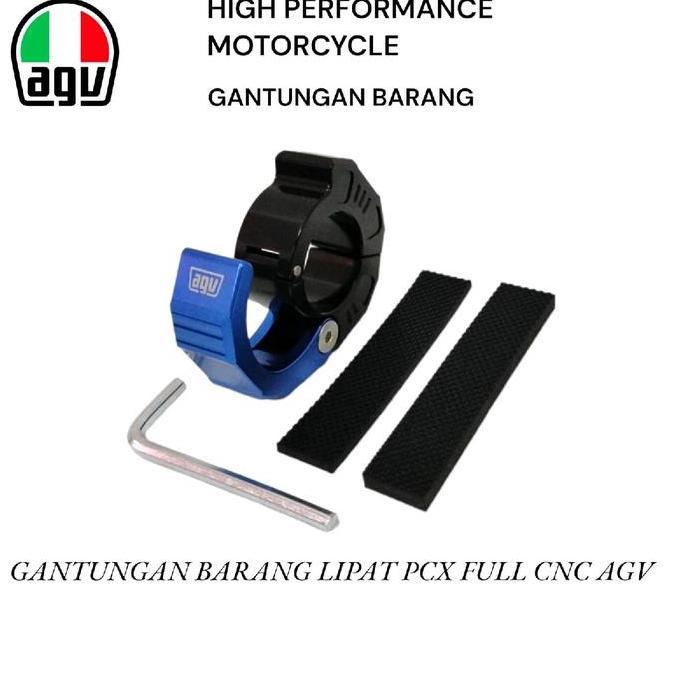 Gantungan Jepit Stang Full Cnc Agv Pcx Beat Dll Premium Gantungan Lipat Motor