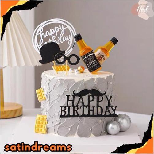 Best Seller Topper Miniatur Botol Bir Whiskey Heineken Vodka Roko Untuk Hiasan Kue Dekorasi Meja Bee