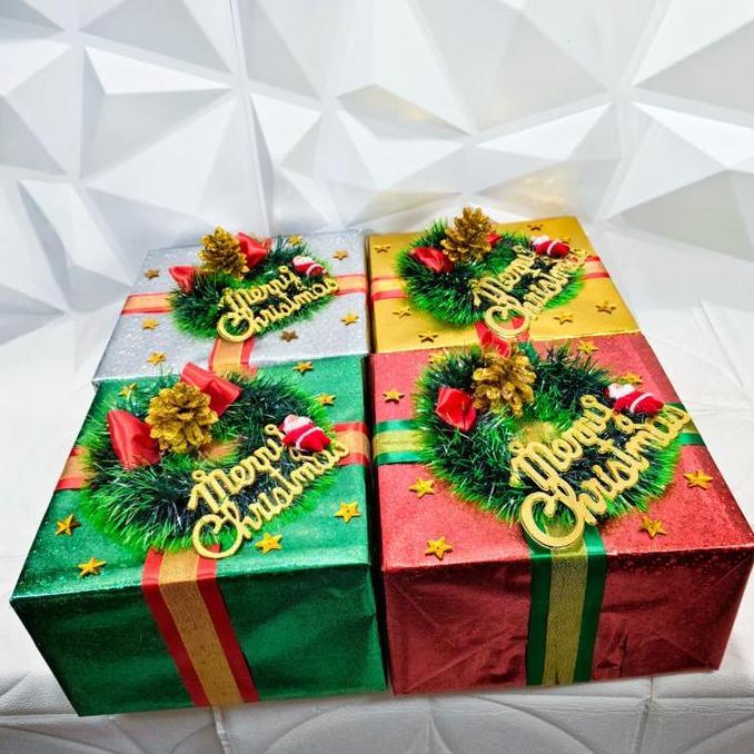 Miniatur kado natal Jumbo - Kotak Kado Hiasan Pohon Natal