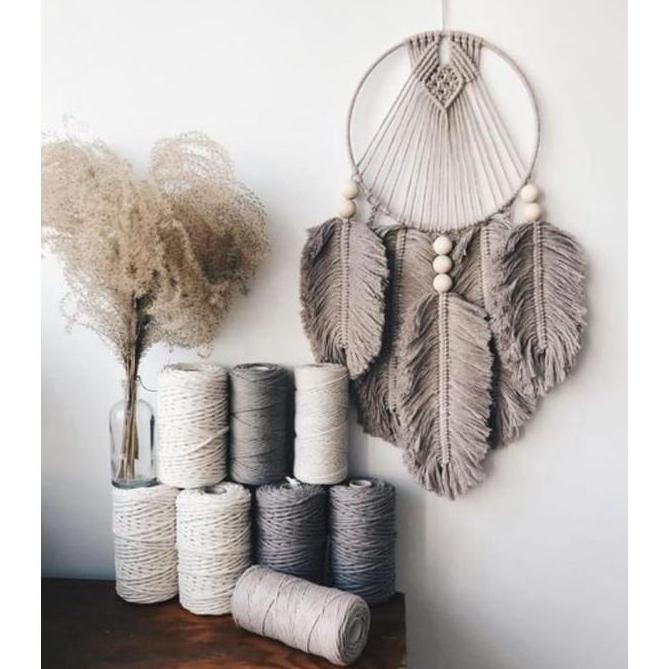 macrame hiasan dinding daun warna / macrame wall hanging dc112