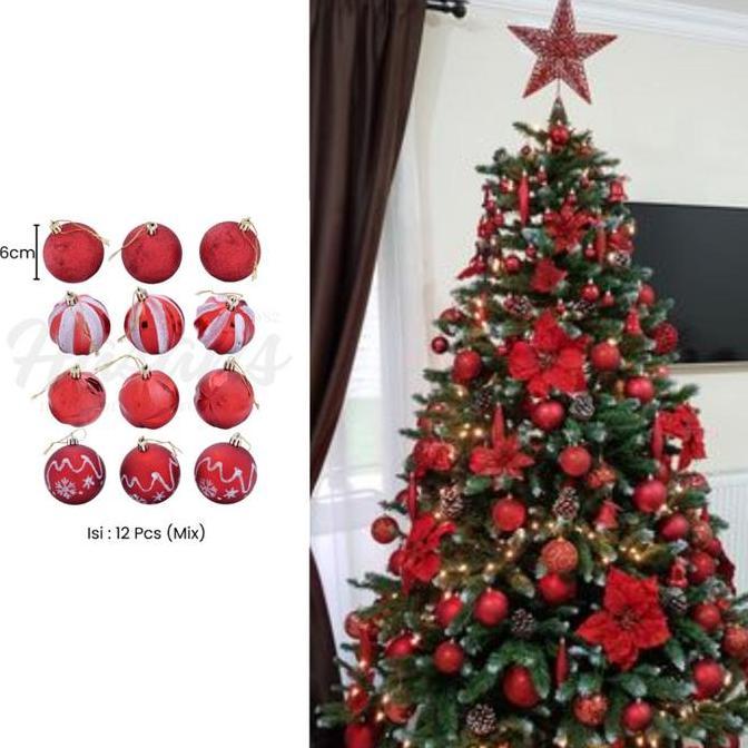 Dekorasi Pohon Natal / Dekorasi Bola Gantung Natal / Ornamen Hiasan Bola Pohon Natal / Aksesoris Bol