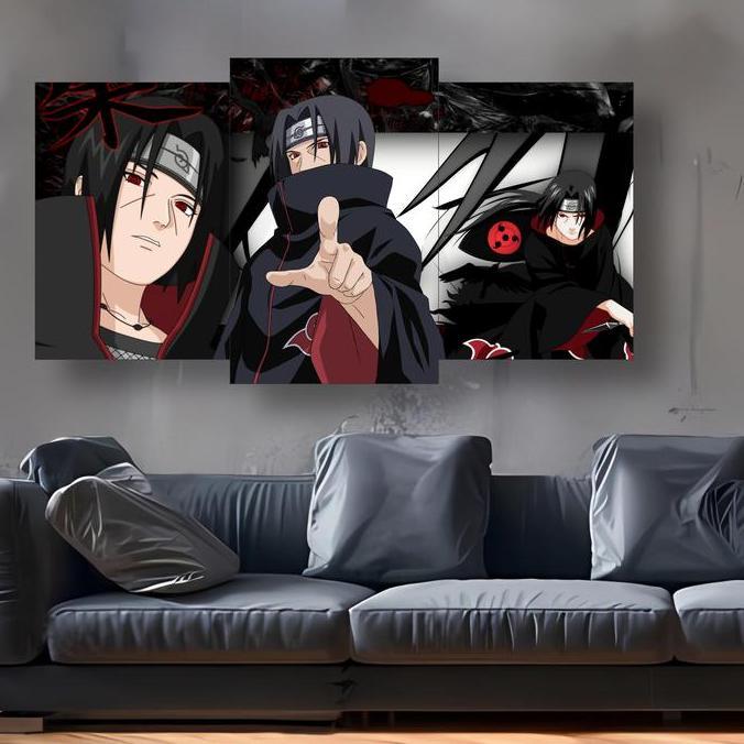 Set Poster Kayu Anime Naruto Akatsuki Hiasan Dinding