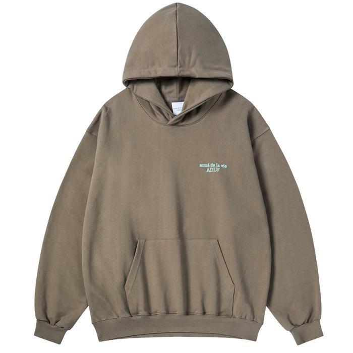 [Adlv] Border Line Basic Logo Hoodie Cocoa - Hoodie Oversized Fit Unisex Acme De La Vie Terbaru Best