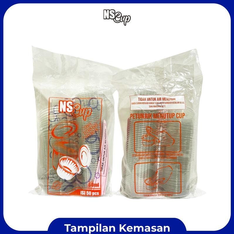 Ns Cup 60 Ml Cup Puding Mika Jelly Sauce Tutup Sambung Stok