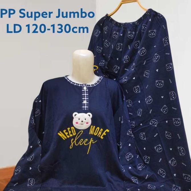 Promo Set PP Baju Tidur Kaos Lengan Panjang Dan Celana Panjang super Jumbo Babydoll Wanita 4XL LD 13