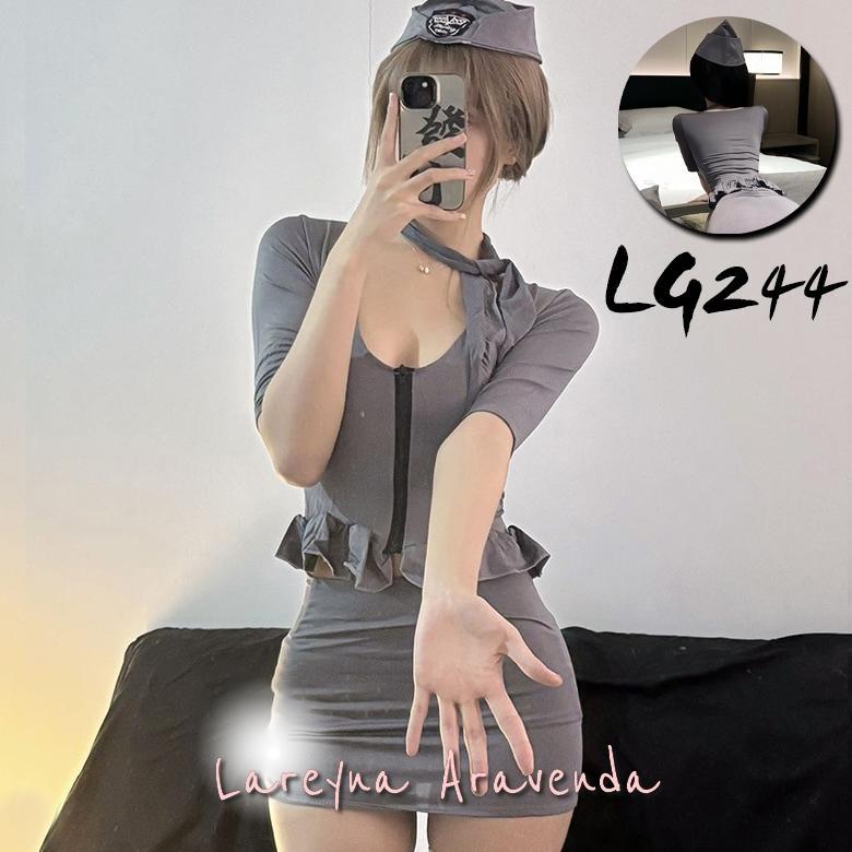 Pakaian Wanita- Set Lingerie Kostum Fantasy Malam Polisi Bandara Lg244 - Lingerie - Baju Dinas Malam