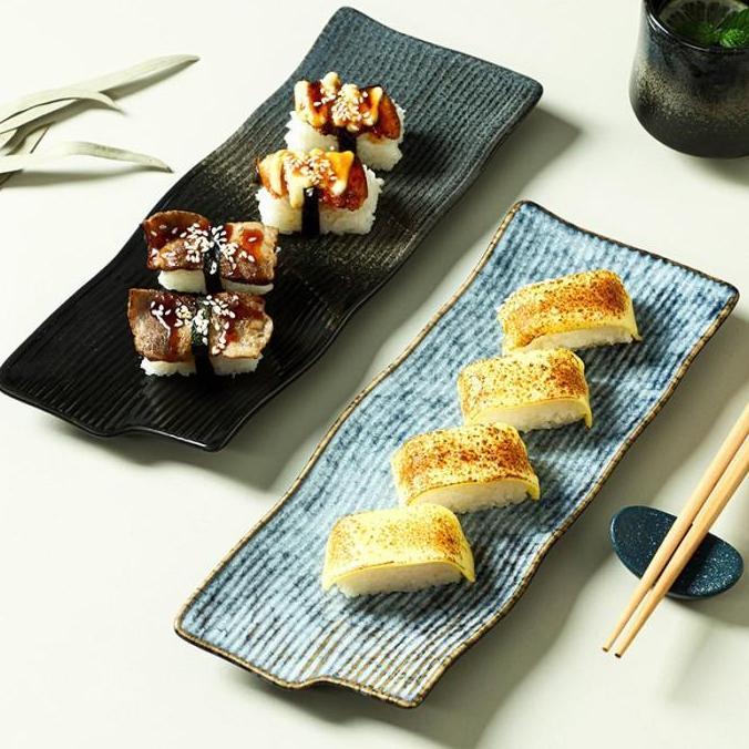 Yatomi Sushi Plate / Piring Saji Makan Sushi Keramik Jepang