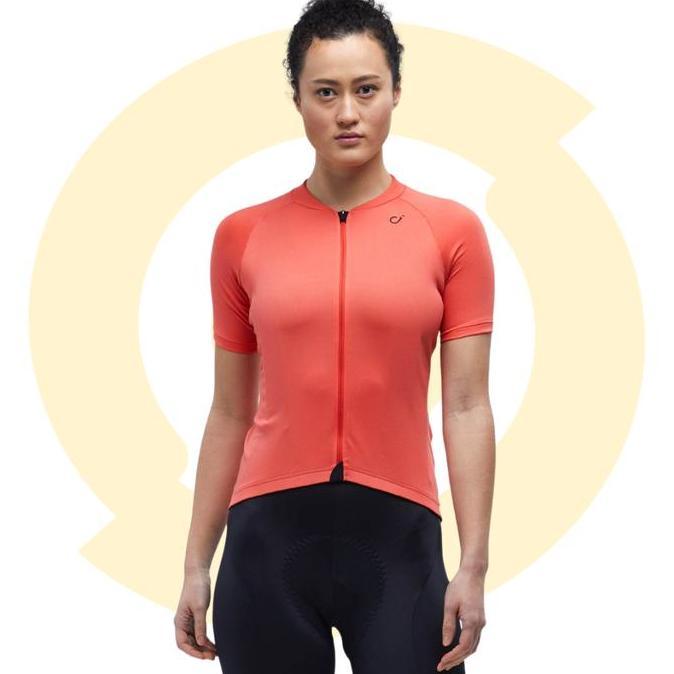 Jersey Sepeda Road Bike Velocio Women'S Foundation Coral Original