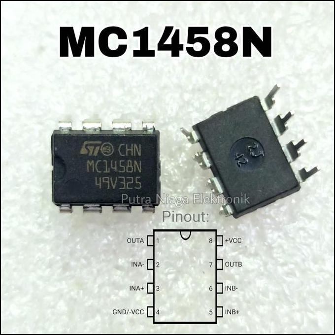 Baru (1) ic MC1458N Dip 8 Pin / MC1458 MC 1458 putran1a Ayo Beli