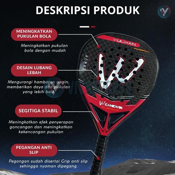 Promo VIVASPORTS - CAMEWIN 5025 High Quality Raket Padel Original / Paddel Racket CAMEWIN 5025 Carbo