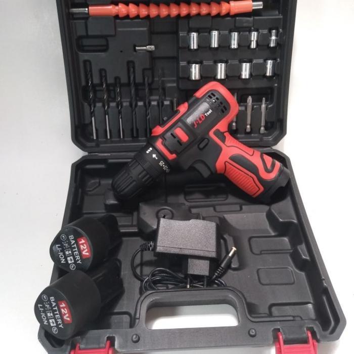 Jld Cordless Drill Mesin Bor Jld 12V Cas 2 Baterai 29Pcs Tool Kits Fullset Original Dan Terpercaya