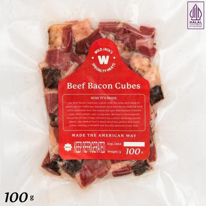 Beef Bacon Cubes / Smoked Beef Bacon / Daging Sapi Bacon-100gr ZER
